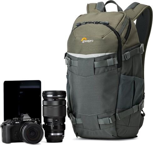 Lowepro LP37014-PWW, Flipside Trek BP 250 AW Backpack for Camera with ActiveZone Suspension System, Tablet Compartment, Grey/Dark Green in Kuwait