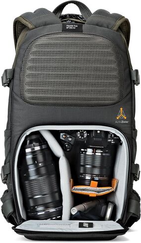 Lowepro LP37014-PWW, Flipside Trek BP 250 AW Backpack for Camera with ActiveZone Suspension System, Tablet Compartment, Grey/Dark Green in Kuwait
