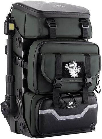 Lancer Modular Waterproof Camera Backpack with Front Pack & Magic Arm – Exoskeleton Design, Portable Storage, All-In-One Professional DSLR/SLR Camera Bag for Photography & Lighting (Black) in Saudi Arabia