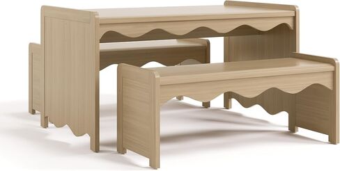 Storkcraft Casablanca Montessori Indoor Kids Table & Bench Set, Driftwood | Premium Kids Activity Table and Bench Set, Toddler Furniture for Crafts and Snack Time, Durable & Easy-to-Clean Surface in Saudi Arabia