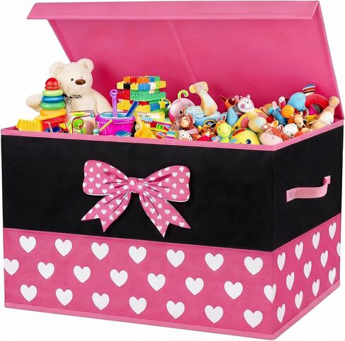 Youyole Extra Large Checkered Storage Box Truck Chest Basket with Lids | 25"x13"x16", Collapsible Storage Organizer, Rectangular Checkered Basket Bin for Living Room Bedroom Closet Shelf in Kuwait