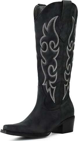 Women's Knee High Cowboy Boots | Pointed Toe Western Cowgirl Boots in Saudi Arabia
