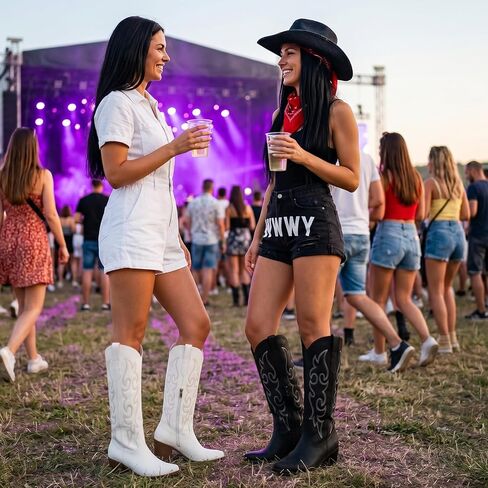Women's Knee High Cowboy Boots | Pointed Toe Western Cowgirl Boots in Saudi Arabia
