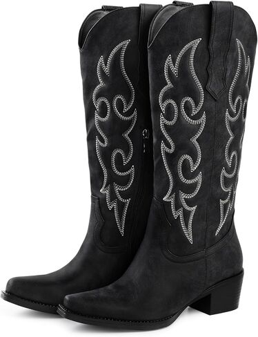 Women's Knee High Cowboy Boots | Pointed Toe Western Cowgirl Boots in Saudi Arabia
