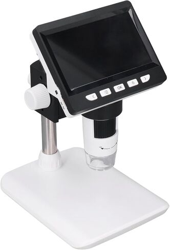Digital Microscope 1000x, Streaming Still Image Recording Digital Electron Microscope Accurate Micromovement Coarse 8 Adjustable LEDs for USB Inspection in Kuwait