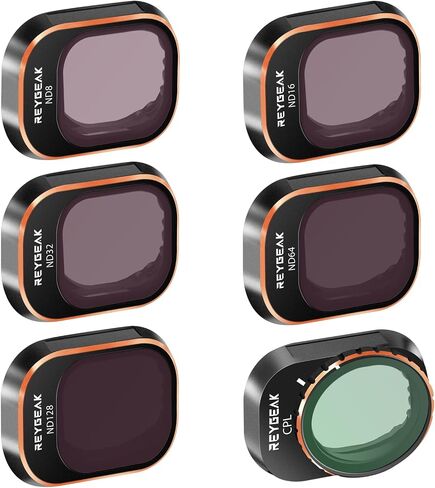 REYGEAK ND & CPL Filters Set for DJI Mini 4 Pro, 6 Pack CPL ND8 ND16 ND32 ND64 ND128 Polarizer and Neutral Density Filters Drone Lens Accessories, Multi-Coated HD Optical Glass, Aluminum Frame in Saudi Arabia
