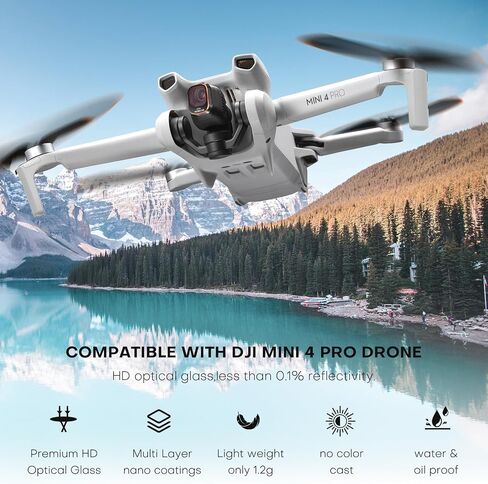 REYGEAK ND & CPL Filters Set for DJI Mini 4 Pro, 6 Pack CPL ND8 ND16 ND32 ND64 ND128 Polarizer and Neutral Density Filters Drone Lens Accessories, Multi-Coated HD Optical Glass, Aluminum Frame in Saudi Arabia