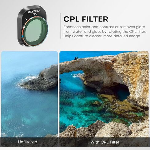 REYGEAK ND & CPL Filters Set for DJI Mini 4 Pro, 6 Pack CPL ND8 ND16 ND32 ND64 ND128 Polarizer and Neutral Density Filters Drone Lens Accessories, Multi-Coated HD Optical Glass, Aluminum Frame in Saudi Arabia