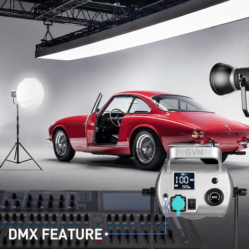GVM 200W Video Light Kit with Softbox and Stand, Photography Lighting for Continuous Output Lighting with Bowen Mount/APP/DMX, 93000lux@0.5m LED Spotlight Studio Light for Photography,3200K-5600K in Saudi Arabia