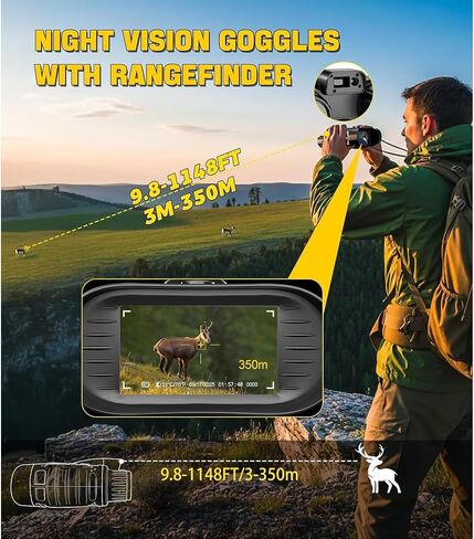 4K Night Vision Goggles Non Head-Mounted, Night Vision Binoculars, 3.5-inch Large HD Screen in Saudi Arabia