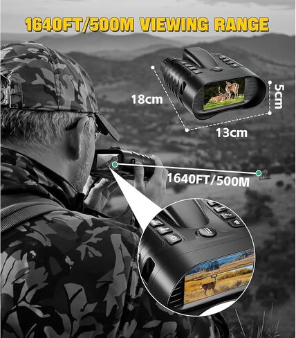 4K Night Vision Goggles Non Head-Mounted, Night Vision Binoculars, 3.5-inch Large HD Screen in Saudi Arabia