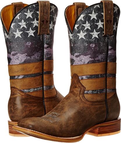 Tin Haul Shoes Women's American Woman Western Boot, Brown/Navy, 9.5 M US in Saudi Arabia
