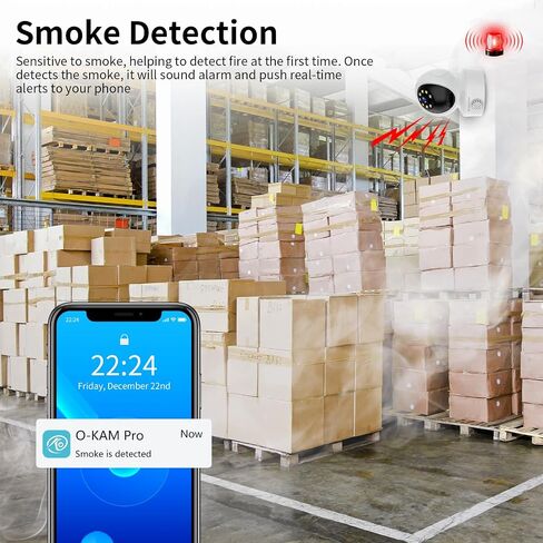 VSTARCAM 2K Indoor Security Camera with Smoke Detection, Pet Camera, 360° View, Motion Detection, IR Night Vision, 2-Way Audio, 2.4G WiFi, Home Indoor Camera with Phone APP, Cloud Storage in Saudi Arabia