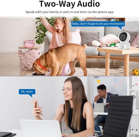 VSTARCAM 2K Indoor Security Camera with Smoke Detection, Pet Camera, 360° View, Motion Detection, IR Night Vision, 2-Way Audio, 2.4G WiFi, Home Indoor Camera with Phone APP, Cloud Storage in Saudi Arabia