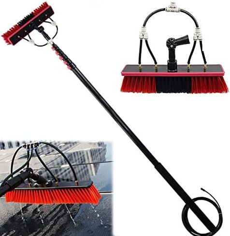 Cleaning Brush Window Cleaning Brush Equipment 3.6-12M Cleaner Kit,Water/Hose Fed Pole Cleaner,Shower with Extension Pole, Window Washing Equipment,30Cmbrush-12Ft/3. in Saudi Arabia