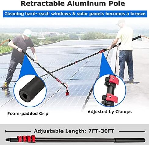 Cleaning Brush Window Cleaning Brush Equipment 3.6-12M Cleaner Kit,Water/Hose Fed Pole Cleaner,Shower with Extension Pole, Window Washing Equipment,30Cmbrush-12Ft/3. in Saudi Arabia