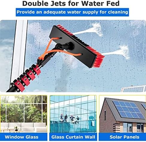 Cleaning Brush Window Cleaning Brush Equipment 3.6-12M Cleaner Kit,Water/Hose Fed Pole Cleaner,Shower with Extension Pole, Window Washing Equipment,30Cmbrush-12Ft/3. in Saudi Arabia