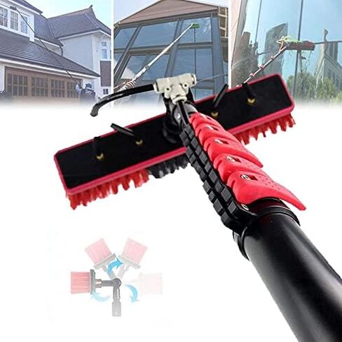 Window Cleaner Water Fed Pole Kit,Window Cleaning Brush with Extended Handle and Water Hose Window Cleaning Kit with Extension Pole High Window Cleaning Kit Coping Pole,3 in Saudi Arabia