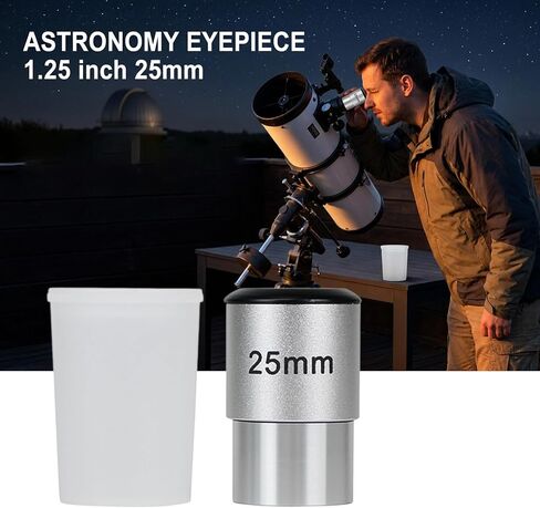 Stargazing Eyepiece 25mm Optical Glass Metal Body for Astronomy Users, 1.25 Inch Fit, Viewing and General Observation Hobby Tasks in Saudi Arabia