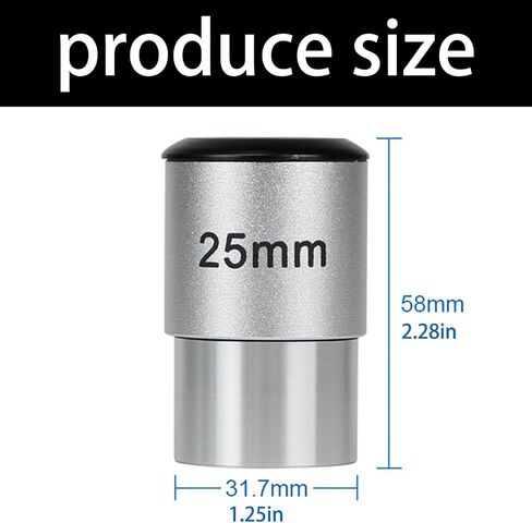 Stargazing Eyepiece 25mm Optical Glass Metal Body for Astronomy Users, 1.25 Inch Fit, Viewing and General Observation Hobby Tasks in Saudi Arabia