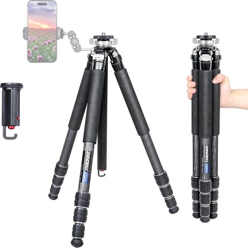 حامل ثلاثي من ألياف الكربون - INNOREL GT254C حامل كاميرا احترافي حامل ثلاثي محمول مدمج لكاميرا DSLR الرقمية 4 أقسام دعم حامل الكاميرا مع تحميل عمود مركزي على شكل خاص 33 رطل/15 كجم in Kuwait