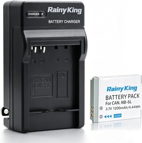 Rainy King NB-6L/NB-6LH Battery + Charger for Canon PowerShot SX530 HS, SD1300 is, SX610 HS, SX280 HS, SX260 HS, SX500 is, S95 in Saudi Arabia