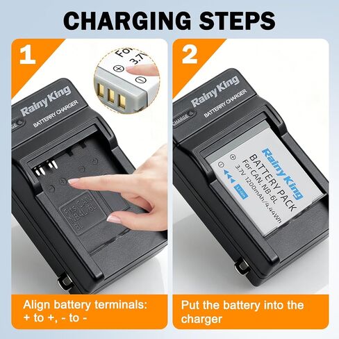 Rainy King NB-6L/NB-6LH Battery + Charger for Canon PowerShot SX530 HS, SD1300 is, SX610 HS, SX280 HS, SX260 HS, SX500 is, S95 in Saudi Arabia