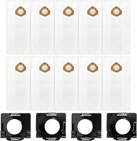 10Pack 49-90-2016 Fleece Dust Bags for Milwaukee 0960-20 & 0970-20 Vacuums | for M18 Fuel 2.5 Gallon Vacuum & M12 Fuel 1.6 Gallon Cordless Wet/Dry Packout Vacuums, with 4 Pack Bag Holder in Saudi Arabia