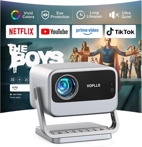 [4500 ANSI & Now with Netflix] 4K Projector with WiFi and Bluetooth, Auto Focus Keystone Smart Projector, Outdoor Projector with Adjustable Stand for Home Bedroom in Saudi Arabia