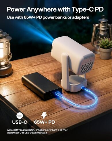 جهاز عرض Aurzen EAZZE D1 air الذكي المحمول، يعمل بمنفذ USB-C، أصلي بدقة 1080 بكسل | تطبيقات مدمجة، HDR10، WiFi وBluetooth، التركيز التلقائي ومفتاح الانحراف، دعم بنك الطاقة، جهاز عرض الأفلام DoIby Audio Outdoor in Kuwait