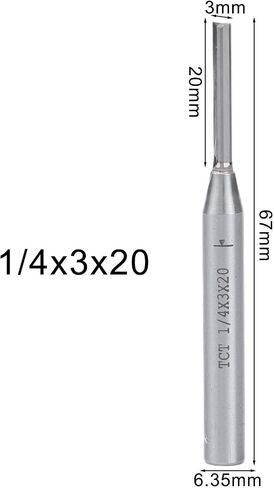 3mm TCT Carbide Straight Router Bit with 1/4 Inch Shank for Precision Cutting of MDF, Particleboard and Paint-Free Boards, Compatible with Most Trimmers, 36-Side Grinding Design for Smooth Finish in Saudi Arabia