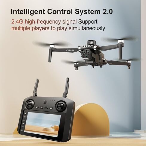 GPS Drone with 4K UHD EIS Camera for Adults, Foldable Quadcopter for Adults | Laser obstacle avoidance, Brushless motor, optical flow, FPV Drones With 5G live transmission and 2 Batteries for Beginners in Kuwait