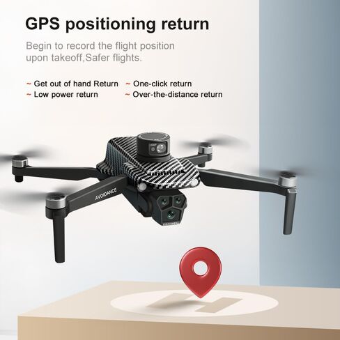 GPS Drone with 4K UHD EIS Camera for Adults, Foldable Quadcopter for Adults | Laser obstacle avoidance, Brushless motor, optical flow, FPV Drones With 5G live transmission and 2 Batteries for Beginners in Kuwait