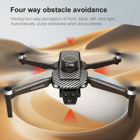 GPS Drone with 4K UHD EIS Camera for Adults, Foldable Quadcopter for Adults | Laser obstacle avoidance, Brushless motor, optical flow, FPV Drones With 5G live transmission and 2 Batteries for Beginners in Kuwait
