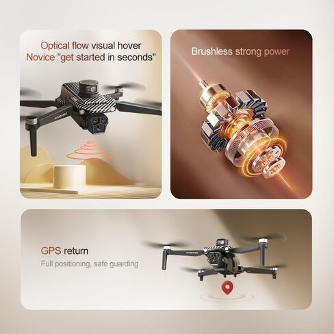 GPS Drone with 4K UHD EIS Camera for Adults, Foldable Quadcopter for Adults | Laser obstacle avoidance, Brushless motor, optical flow, FPV Drones With 5G live transmission and 2 Batteries for Beginners in Kuwait