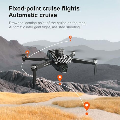 GPS Drone with 4K UHD EIS Camera for Adults, Foldable Quadcopter for Adults | Laser obstacle avoidance, Brushless motor, optical flow, FPV Drones With 5G live transmission and 2 Batteries for Beginners in Kuwait