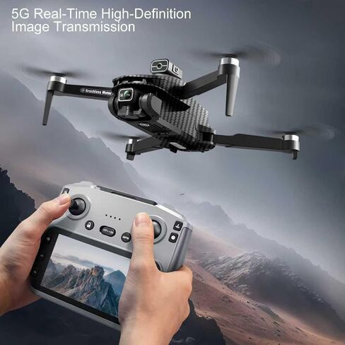 GPS Foldable Quadcopter Drone, 4K Dual Cameras & 4.5" Large-Screen Remote Controller | Infrared Obstacle Avoidance, LED Night Lights, Brushless Motors, Standard Rechargeable Battery, Wi-Fi FPV Real-Time Transmission, Altitude Hold, GPS Auto Return & Follo in Kuwait