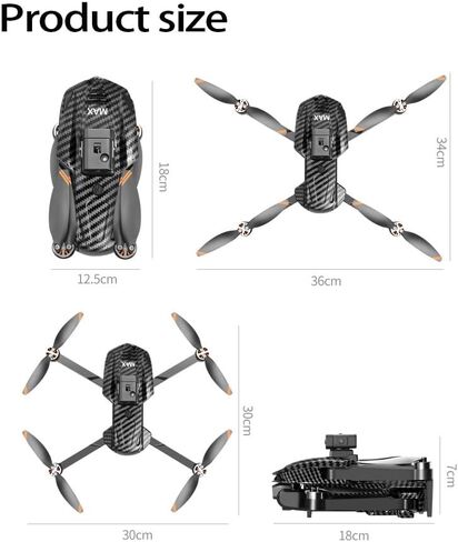 GPS Foldable Quadcopter Drone, 4K Dual Cameras & 4.5" Large-Screen Remote Controller | Infrared Obstacle Avoidance, LED Night Lights, Brushless Motors, Standard Rechargeable Battery, Wi-Fi FPV Real-Time Transmission, Altitude Hold, GPS Auto Return & Follo in Kuwait
