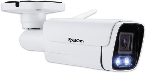 SpotCam BCW1 2K Cloud AI Spotlight WiFi Business Bullet IP Camera, Indoor/Outdoor, Two Way Audio, Night Vision, Human Detection, IP66, Support SD Card, Free 24 Hour Cloud Recording, Made in Taiwan in Saudi Arabia