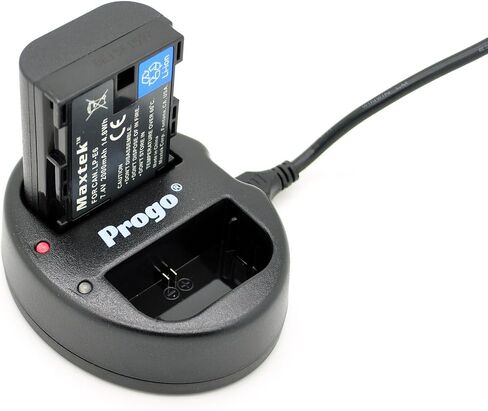 Progo® 2 Channel Dual USB Charger for Canon LP-E6, LP-E6N Battery. Charges Battery for Canon EOS 5D Mark II, 5D Mark III, 5DS, 6D, 7D, 7D Mark II, 60D, 70D, 80D, XC10 in Saudi Arabia