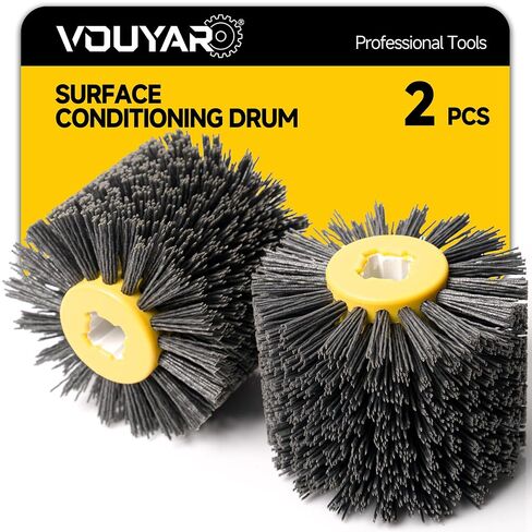 2 Pcs Burnishing Wheel 60 Grit Stripping Drum, 4.5" x 4" Abrasive Drawing Wheel Drum, Surface Conditioning Tool Drum for Metal, Wood, Plastic in Saudi Arabia