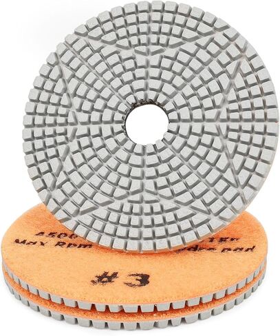 3 Step 4 Inch Diamond Polishing Pads,Granite Polishing Pads | for Granite Quartz Marble Concrete Terrazzo,for Countertop & Floor Restoration,Fits Angle Grinders,Polishers in Saudi Arabia