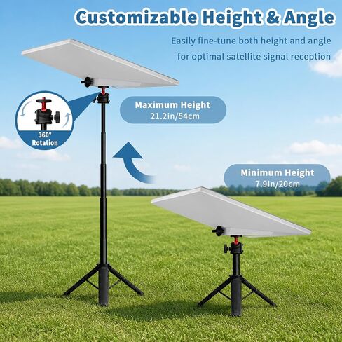 Starlink Mini Tripod Mount Kit , 360° Tilt & Height Adjustable Portable Starlink Mini Stand with Storage Bag and Aluminum Adapter, Heavy Duty Metal Satellites Holder for Outdoor Camping, RV Travel in Saudi Arabia