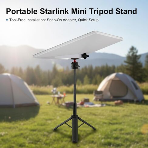 Starlink Mini Tripod Mount Kit , 360° Tilt & Height Adjustable Portable Starlink Mini Stand with Storage Bag and Aluminum Adapter, Heavy Duty Metal Satellites Holder for Outdoor Camping, RV Travel in Saudi Arabia