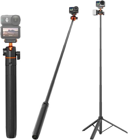 55.1"/140cm Tripod Selfie Stick for DJI Osmo Nano/Osmo Action 6 | with Magnetic Quick Release Mount Adapter, Extendable Handle with Extension Rod, 360° Ball Head & Cold Shoe Mount in Saudi Arabia