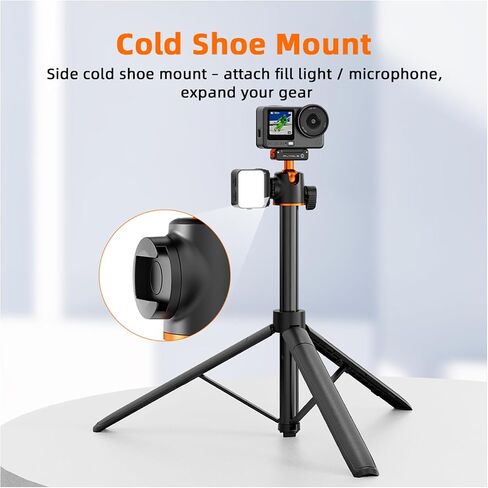 55.1"/140cm Tripod Selfie Stick for DJI Osmo Nano/Osmo Action 6 | with Magnetic Quick Release Mount Adapter, Extendable Handle with Extension Rod, 360° Ball Head & Cold Shoe Mount in Saudi Arabia