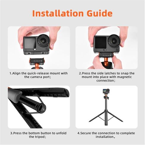 55.1"/140cm Tripod Selfie Stick for DJI Osmo Nano/Osmo Action 6 | with Magnetic Quick Release Mount Adapter, Extendable Handle with Extension Rod, 360° Ball Head & Cold Shoe Mount in Saudi Arabia