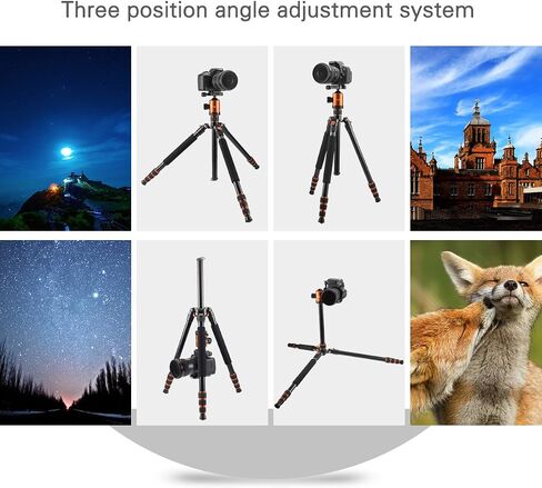 Camera Tripod, KetDirect Aluminium Compact Lightweight Professional Camera Tripods for Cameras monopod with 360 Degree Ball Head and Carry Case for Canon Nikon Sony Olympus DSLR Cameras(Orange) in Saudi Arabia