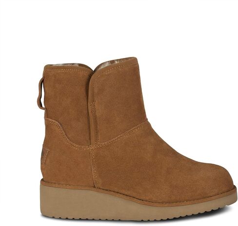 Cloud Nine Women's Wedge Boot with Sheepskin & Suede Leather | 100% sheepskin footbed, wool-blend lining, suede upper, lightweight wedge, flexible TPR sole, all-day comfort & warmth in Saudi Arabia