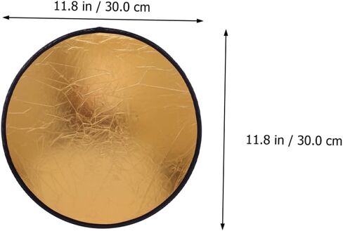 Toddmomy 2pcs Portable Photography Reflector 30cm Mini Round Light Reflector Disc Silver Gold Double-Sided Photo for Studio and Outdoor Portrait Lighting in Kuwait